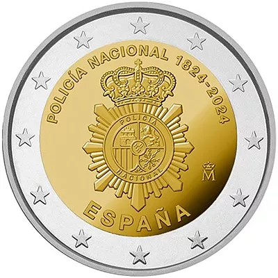 Moneda de 2 euros conmemorativos España 2024 - 200 Aniversario de la Policía Nacional