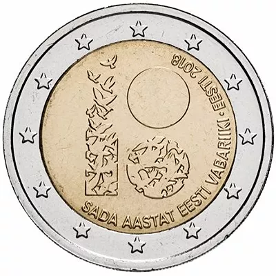 Moneda de 2 euros conmemorativos Estonia 2018 - 100 aniversario de la República de Estonia