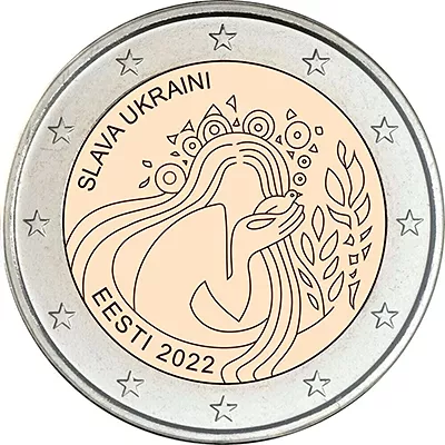 Moneda de 2 euros conmemorativos Estonia 2022 - Slava Ukraini (Ucrania y la Libertad)