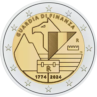 Moneda de 2 euros conmemorativos Italia 2024 - 250 aniversario de la Guardia di Finanza