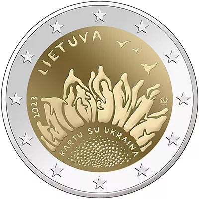 Moneda de 2 euros conmemorativos Lituania 2023 - Juntos con Ucrania