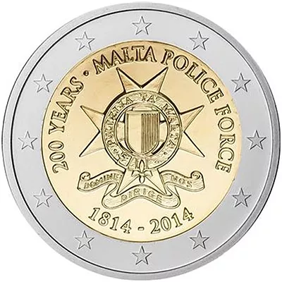 Moneda de 2 euros conmemorativos Malta 2014 - 200 aniversario de la Fuerza Policial de Malta