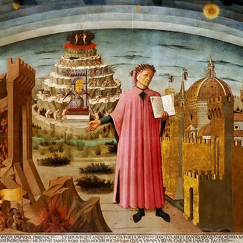 La Divina Comedia de Dante, Domenico de Michelino, Wikimedia Commons