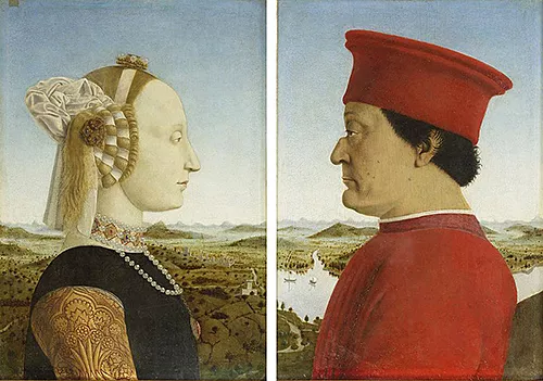 Díptico de los Duques de Urbino, de Piero della Francesca, Uffizi Gallery, Wikimedia Commons