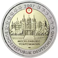 Moneda de 2 euros conmemorativos Alemania 2007 - Estado Federado de Mecklenburg-Vorpommern (Castillo de Schwerin)