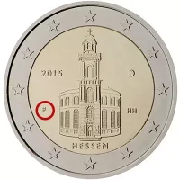 Moneda de 2 euros conmemorativos Alemania 2015 - Estado Federado de Hessen (Iglesia de San Pablo en Frankfurt)