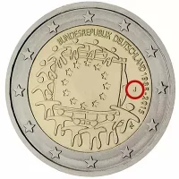 Moneda de 2 euros conmemorativos Alemania 2015 - 30 Aniversario de la Bandera de la Unión Europea