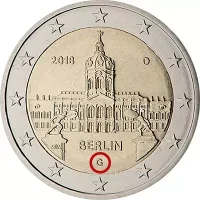 Moneda de 2 euros conmemorativos Alemania 2018 - Estado Federado de Berlín (Palacio de Charlottenburg)