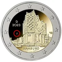 Moneda de 2 euros conmemorativos Alemania 2023 - Hamburg (Filarmónica del Elba)