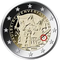 Moneda de 2 euros conmemorativos Alemania 2024 - 175 Aniversario de la Constitución de Fráncfort