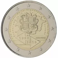 Moneda de 2 euros conmemorativos Andorra 2015 - 25 aniversario del Acuerdo Aduanero con la Unión Europea