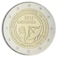 Moneda de 2 euros conmemorativos Andorra 2016 - 25 aniversario de la Radio y Televisión de Andorra