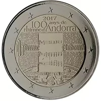 Moneda de 2 euros conmemorativos Andorra 2017 - 100 aniversario del Himno de Andorra