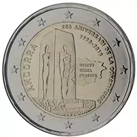 Moneda de 2 euros conmemorativos Andorra 2018 - 25 aniversario de la Constitución de Andorra