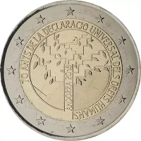 Moneda de 2 euros conmemorativos Andorra 2018 - 70 aniversario de la Declaración Universal de Derechos Humanos