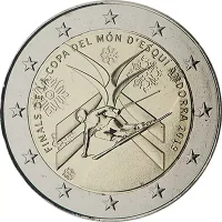 Moneda de 2 euros conmemorativos Andorra 2019 - Finales de la Copa del Mundo de Esquí de 2019