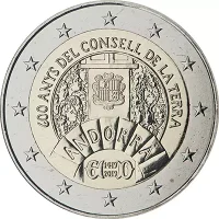 Moneda de 2 euros conmemorativos Andorra 2019 - 600 aniversario del Consell de la Terra