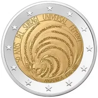 Moneda de 2 euros conmemorativos Andorra 2020 - 50 aniversario del Sufragio Universal femenino