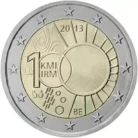 Moneda de 2 euros conmemorativos Bélgica 2013 - 100 aniversario del Real Instituto de Meteorología de Bélgica