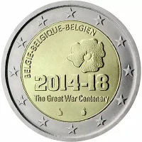 Moneda de 2 euros conmemorativos Bélgica 2014 - 100 aniversario del comienzo de la Primera Guerra Mundial