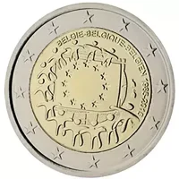 Moneda de 2 euros conmemorativos Bélgica 2015 - 30 Aniversario de la Bandera de la Unión Europea