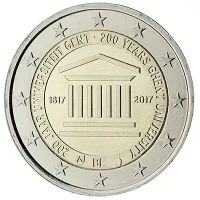 Moneda de 2 euros conmemorativos Bélgica 2017 - 200 aniversario de la Universidad de Gante