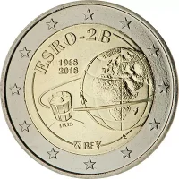 Moneda de 2 euros conmemorativos Bélgica 2018 - 50 aniversario del lanzamiento del Satélite ESRO 2B