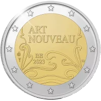 Moneda de 2 euros conmemorativos Bélgica 2023 - 130 aniversario del Art Nouveau en Bruselas