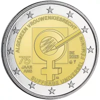 Moneda de 2 euros conmemorativos Bélgica 2023 - 75 Aniversario del Sufragio Universal Femenino en Bélgica