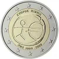 Moneda de 2 euros conmemorativos Chipre 2009 - 10 Aniversario de la Unión Económica y Monetaria