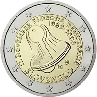 Moneda de 2 euros conmemorativos Eslovaquia 2009 - 20 aniversario del Día de la Lucha por la Libertad y la Democracia