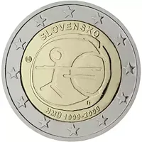 Moneda de 2 euros conmemorativos Eslovaquia 2009 - 10 Aniversario de la Unión Económica y Monetaria