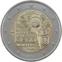 Moneda de 2 euros conmemorativos Eslovaquia 2020 - 20 aniversario de la adhesión de Eslovaquia a la OCDE