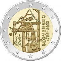 Moneda de 2 euros conmemorativos Eslovaquia 2022 - 300 aniversario de la 1a. Máquina de Vapor en las minas eslovacas