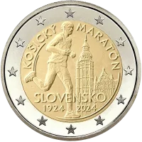 Moneda de 2 euros conmemorativos Eslovaquia 2024 - 100 aniversario de la Maratón Internacional de Košice