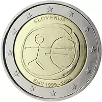 Moneda de 2 euros conmemorativos Eslovenia 2009 - 10 Aniversario de la Unión Económica y Monetaria