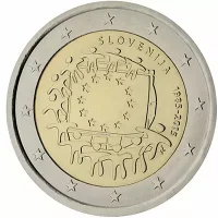 Moneda de 2 euros conmemorativos Eslovenia 2015 - 30 Aniversario de la Bandera de la Unión Europea