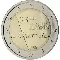 Moneda de 2 euros conmemorativos Eslovenia 2016 - 25 aniversario de la Independencia de Eslovenia