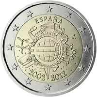 Moneda de 2 euros conmemorativos España 2012 - 10 Aniversario de las Monedas y Billetes de Euro