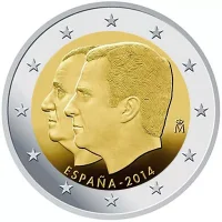 Moneda de 2 euros conmemorativos España 2014 - Cambio de Trono