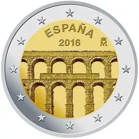 Moneda de 2 euros conmemorativos España 2016 - Acueducto de Segovia (Patrimonio Mundial UNESCO)