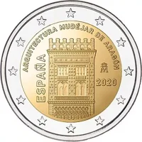 Moneda de 2 euros conmemorativos España 2020 - Arquitectura Mudéjar de Aragón (Patrimonio Mundial UNESCO)