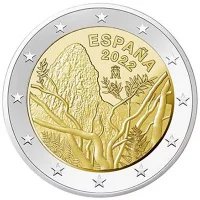 Moneda de 2 euros conmemorativos España 2022 - Parque Nacional de Garajonay (Patrimonio Mundial UNESCO)