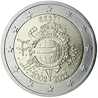 Moneda de 2 euros conmemorativos Estonia 2012 - 10 Aniversario de las Monedas y Billetes de Euro