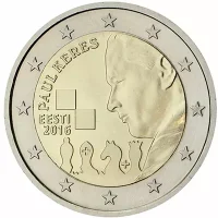 Moneda de 2 euros conmemorativos Estonia 2016 - 100 aniversario del Nacimiento de Paul Keres