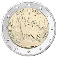 Moneda de 2 euros conmemorativos Estonia 2021 - El Lobo (animal nacional de Estonia)