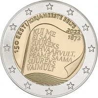 Moneda de 2 euros conmemorativos Estonia 2022 - 150 aniversario de la Sociedad de Literatura de Estonia