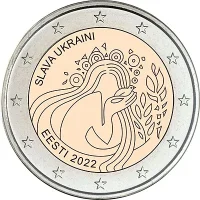 Moneda de 2 euros conmemorativos Estonia 2022 - Slava Ukraini (Ucrania y la Libertad)