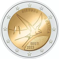 Moneda de 2 euros conmemorativos Estonia 2023 - La Golondrina (ave nacional de Estonia)