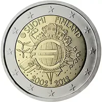 Moneda de 2 euros conmemorativos Finlandia 2012 - 10 Aniversario de las Monedas y Billetes de Euro